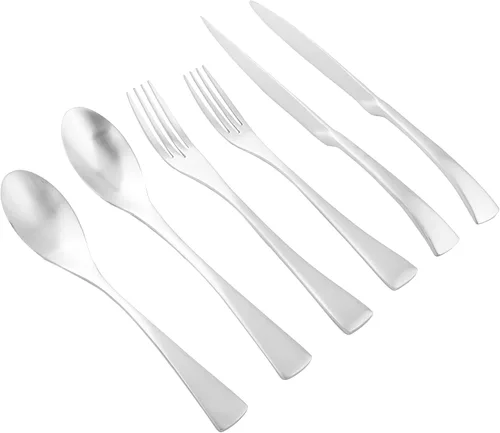 Vista 9 de Juego de cubiertos de 6 piezas para cubiertos de acero inoxidable 1,18/10, juego de cubiertos de comedor, utensilios de acabado para almuerzo