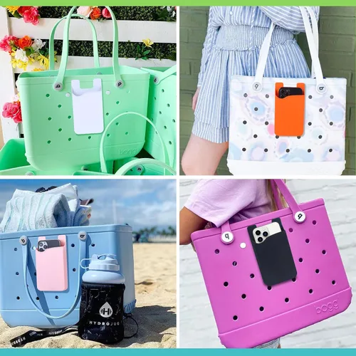 Vista 7 de Soporte para teléfono compatible con Bogg Bag y Simple Modern Beach Tote, funda universal de plástico ABS duro para teléfono celular, accesorios