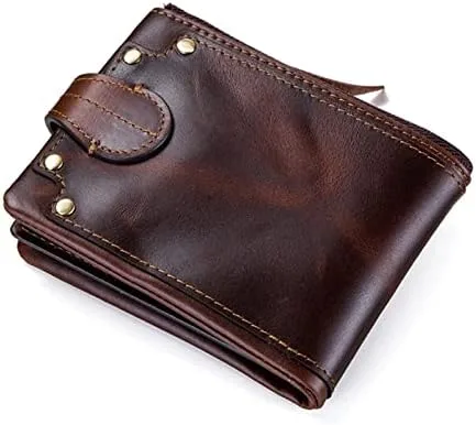 Vista 4 de JKUYWX - Carteras cortas de cuero vacuno para hombre, tarjetero para hombre