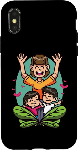 Vista 5 de iPhone 16 Cartoon Children Playing Design For Kids And Family Case