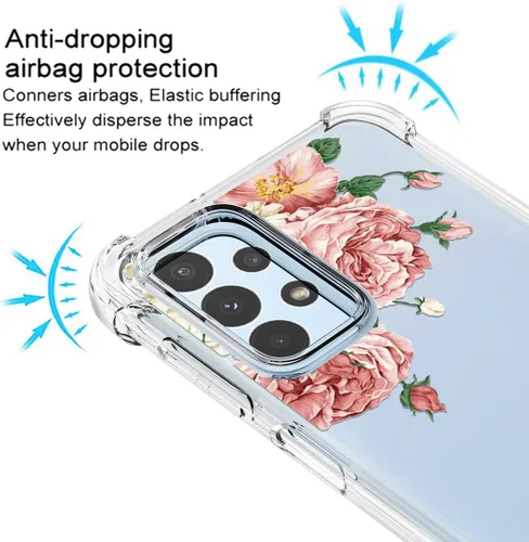 Vista 7 de Osophter Funda transparente para Samsung Galaxy A23 con esquinas reforzadas de poliuretano termoplástico (TPU), absorción de golpes, flexible