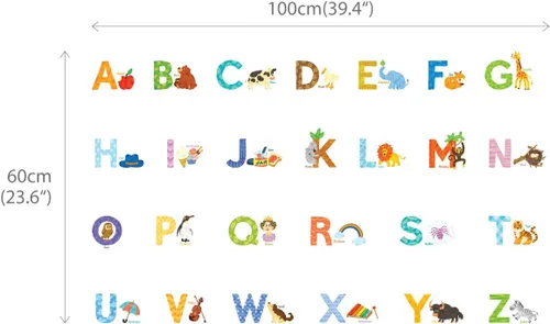 Vista 7 de DECOWALL DS-8003 Acuarela Animal Letras Niños Pared Pegatinas Adhesivos de Pared Adhesivos de Pared Despegar y Pegar Adhesivos de Pared Extraíbles