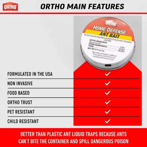 Vista 2 de Trampas para Hormigas en Interior por Ortho Home Defense 4 piezas - Trampa de Hormigas Metálica y Adhesiva para Interior y Exterior - Trampa