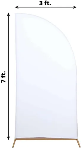 Vista 165 de Efavormart - Juego de 4 fundas de elastano beige para arco de media luna, fundas de telón de fondo Chiara de 2.5 pies a 7 pies para escenarios