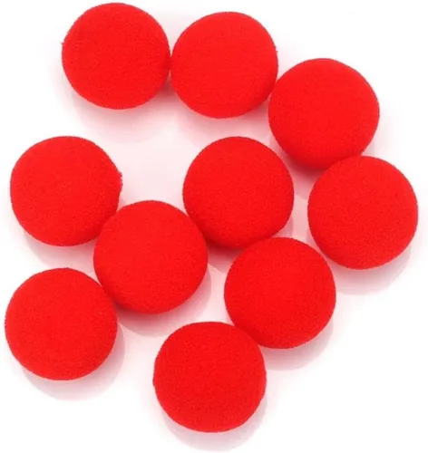 Vista 6 de 10 bolas de esponja rojas, herramientas mágicas suaves, ligeras, mini bolas de esponja mágicas, accesorios de truco de comedia clásica de calle