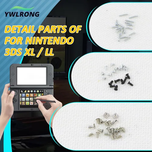 Vista 6 de 52PCS Full Screws Set for Nintendo New 3DS XL/LL Screw Replacement Console Head Accessories Parts with Repair Tools (Pack of 3)