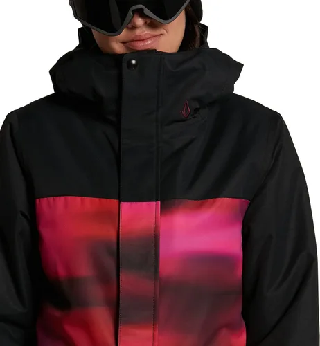 Vista 4 de Volcom Chaqueta con capucha para mujer, con aislamiento, snowboard, esquí, invierno, Negro