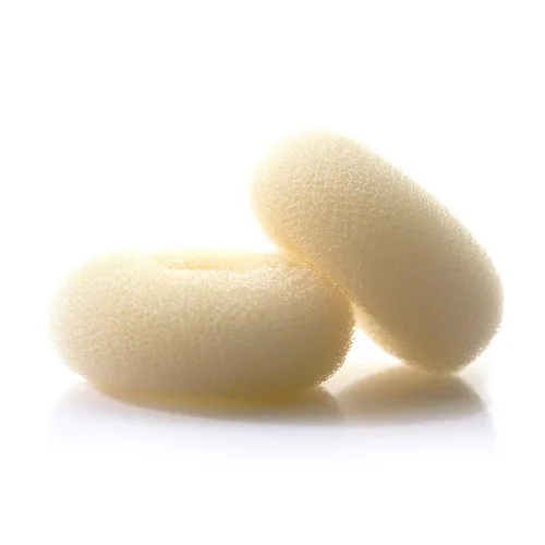 Vista 11 de Kitjans 2PCS Extra Blonde Hair Donut Bun Maker for Kids, Ring Style Bun - Short & Thin Hair Chignon Shaper (2.5 Inch/Beige)