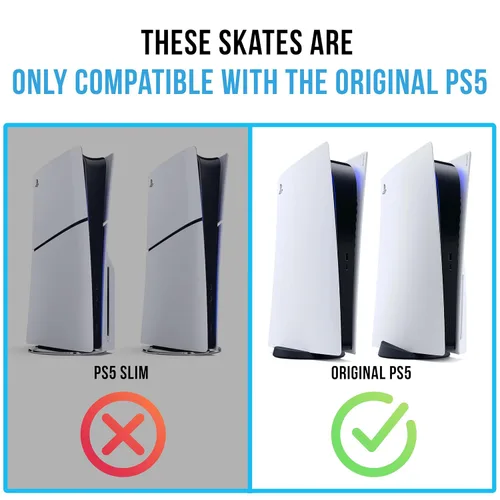 Vista 2 de Glistco Skates Horizontal Stand for PS5 Original, Horizontal Console for PlayStation 5 Disc Edition, Improves Airflow & Stability, Anti-Vibration