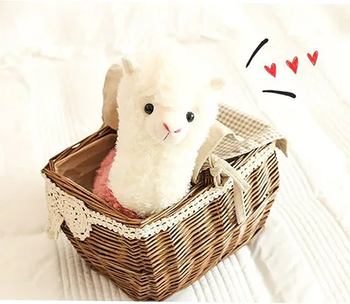 Vista 5 de YUKOUQIAN Animal de Peluche de Llama Lindo Juguete de Alpaca de Felpa de 9.8 Pulgadas para Niñas y Niños 2 Piezas (Alpaca)