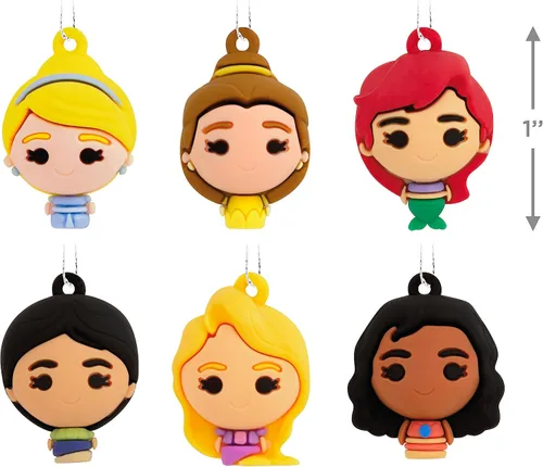 Vista 5 de Hallmark Disney Princess - Adornos de Navidad en miniatura, juego de 6