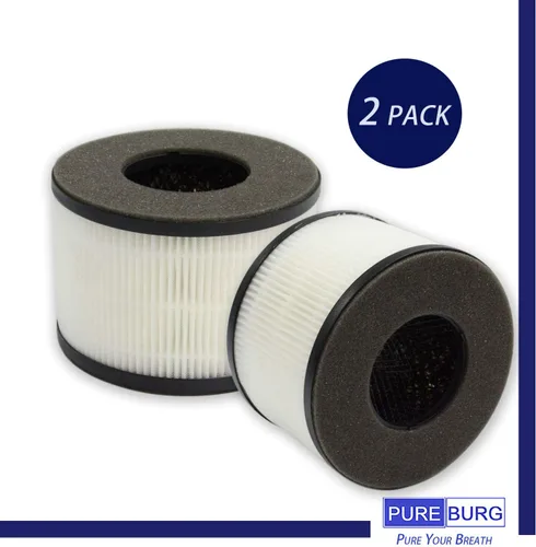 Vista 5 de PUREBURG Filtros de repuesto compatibles con PARTU y Slevoo BS-03 Purificador de aire, paquete de 2 unidades H13 True HEPA de 3 etapas de filtración