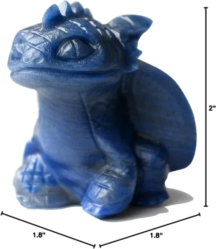 Vista 10 de Estatua de cráneo sin dientes de 2" de cristales curativos y piedras Reiki, escultura de animal tallada a mano, figuritas de dragón volador