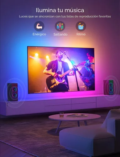 Vista 6 de Govee Retroiluminación LED para TV, tira de luces LED inteligentes RGBIC para televisores de 55 a 65 pulgadas, control de aplicación Bluetooth