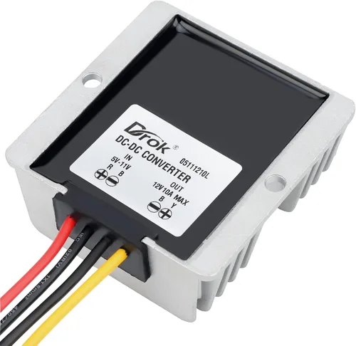 Vista 2 de DROK Convertidor elevador de 5 V a 12 V - Convertidor de impulso de CC impermeable 5V-11V a 12V, regulador de voltaje 10A 120W fuente