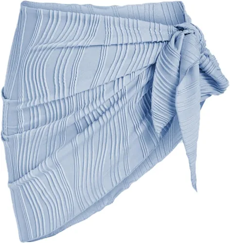 Vista 17 de ZAFUL - Pareo de mujer, pareo de playa, pareo transparente para bikini, pareo de gasa para traje de baño 0- Café