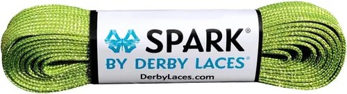 Vista 5 de Derby Laces SPARK Metallic 3/8 inch (9mm) Flat Shoelace for Skates, Roller Derby, Boots, and Everyday Shoes