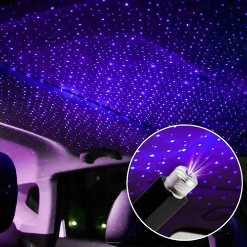 Vista 11 de SOCAL-LED LIGHTING Luz de noche USB para coche, proyector de estrellas azul y morado, luces LED decorativas románticas para techo y techo