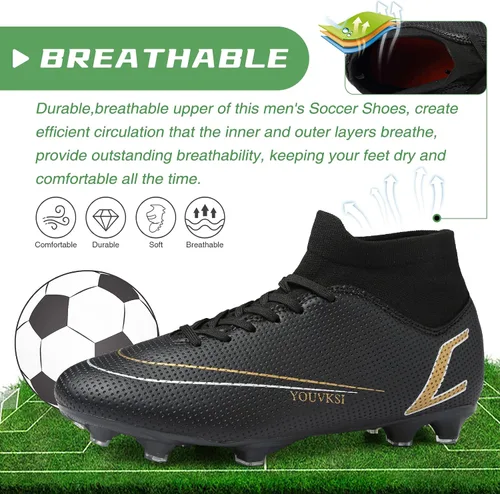 Vista 4 de CBUSTER Soccer Cleats Mens Outdoor Indoor Soccer Shoes Women for Big Boy AGTF