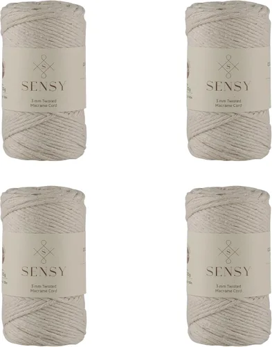 Vista 45 de Sensy - Cuerda de macramé prémium de 0.118 in, 109 yardas, 100% algodón, una hebra torcida, cuerda de macramé, hilo de algodón para macramé, hilo