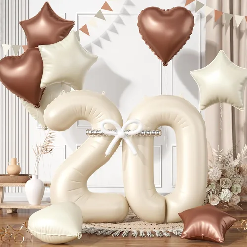 Vista 17 de Globos dorados de color champán con el número 11, globos de oro claro, globo de aluminio dorado con forma de corazón con estrella y globo largo