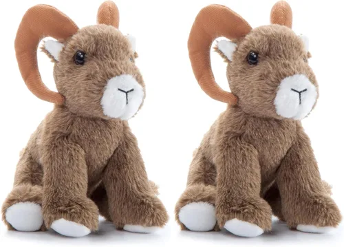 Vista 5 de The Petting Zoo Bighorn - Peluche de oveja, regalos para niños, animales salvajes del zoológico de Onez Babiez, peluche de oveja borregosa, 6