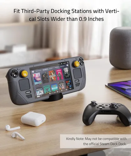 Vista 7 de 4 fundas protectoras Syntech compatibles con Steam Deck, funda de silicona con agarres antideslizantes para el pulgar