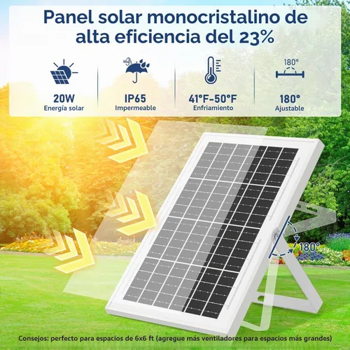 Vista 11 de Extractor solar, ventilador de ventilación de panel solar IP68 impermeable de 20 W, kit de ventilador alimentado por energía solar, ventilador