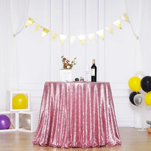 Vista 9 de Mantel de lentejuelas plateadas, mantel rectangular de 50 x 102 pulgadas, mantel rectangular de lentejuelas y tela satinada para fiestas, bodas