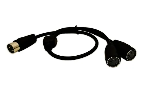Vista 5 de SinLoon DIN 5-Pin Splitter Y Adaptador MIDI Cable, MIDI 5 Pin macho a Dual 2 x DIN-5 hembra Cable de audio de extensión (D5P M-2F, 1.6 ft)