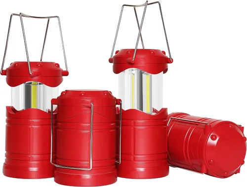 Vista 14 de Lichamp Linterna LED para campamento, paquete de 4 linternas alimentadas por batería para cortes de energía, luz colgante plegable portátil esencial