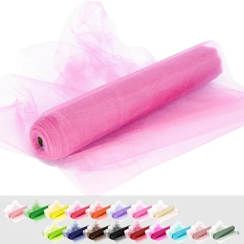 Vista 39 de Rollos de tela de tul, 54 pulgadas por 10 yardas (30 pies), cinta de tul para decoración de fiestas de boda, rollo de tela transparente en bobina