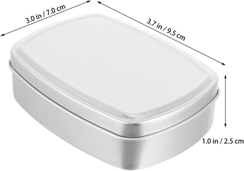 Vista 5 de Caja de aluminio cuadrada de 2 piezas de cosméticos Contenedor de almacenamiento de aluminio Contenedor de almacenamiento cuadrado