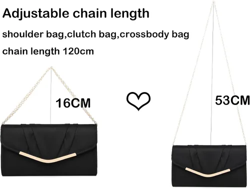 Vista 5 de MUDUO Women Faux Suede Envelope Clutch Purse Evening Handbag Foldover Shoulder Crossbody Bag