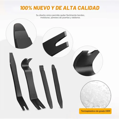 Vista 3 de GOOACC Kit de 5 piezas de herramientas de extracción de molduras de nylon para automóviles, kit de herramientas de extracción sin rayar para panel