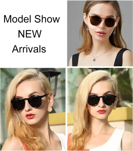 Vista 5 de Lentes de sol polarizados para mujer, estilo retro, redondos, estilo vintage