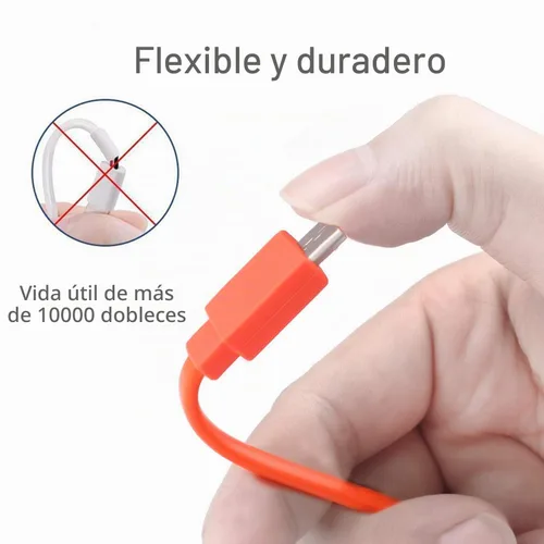Vista 4 de Cable de carga micro USB plano de repuesto compatible con altavoz inalámbrico JBL