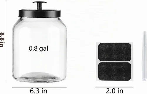 Vista 6 de Hyperspace Tarro de cristal para galletas con tapa hermética de metal negro, grande, 2