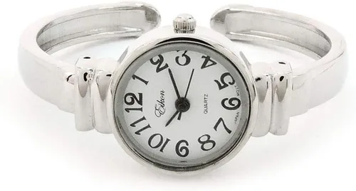 Vista 4 de Reloj de pulsera de pulsera de metal plateado para mujer de tamaño pequeño, plateado, Moderno