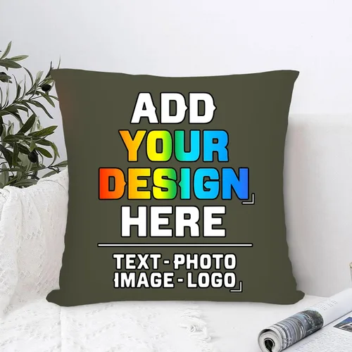 Vista 4 de Funda de almohada personalizada, diseña tu propia funda de almohada con logotipo de texto y texto de dos lados para marido, esposa, para hombres