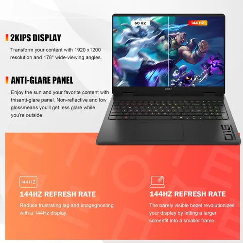 Vista 5 de HP OMEN 16 - Laptop para juegos, Intel Core Ultra 9 285H (>i9-14900), GeForce RTX 5070, PC AI Copilot IPS de 16 pulgadas 144Hz, 32 GB DDR5 RAM, SSD