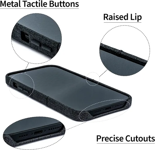 Vista 5 de Dockem Funda para iPhone 14 con placa de metal integrada para montaje magnético y 2 bolsillos para tarjetas: Cartera Luxe M2, piel sintética
