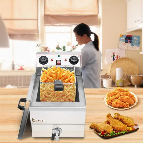 Vista 9 de Winado Freidora Eléctrica Profunda de 12.5QT con Control de Tiempo y Filtración de Aceite, 11.8L de Acero Inoxidable para Encimera con Control