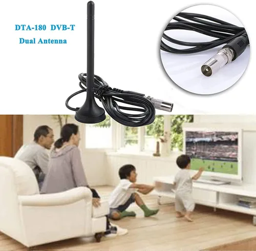Vista 4 de DVB-T Televisión DTA-180 Antena de TV portátil interior/exterior con soporte 1080P para señales VHF/UHF