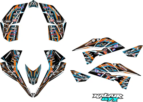 Vista 3 de Kit de gráficos para KTM 450XC 450SX 525XC 525SX (2008-2013) Prime Series Cm 16 Mil – ATV UTV Dirt Bike Adhesivos, Quad Dirtbike Racing Decal