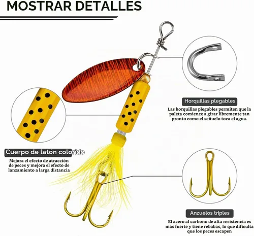 Vista 4 de THKFISH Spinnerbait Spinners Spinnerbait señuelos de trucha Señuelos de pesca para lubina trucha Crappie Color A-1/7oz *4pcs
