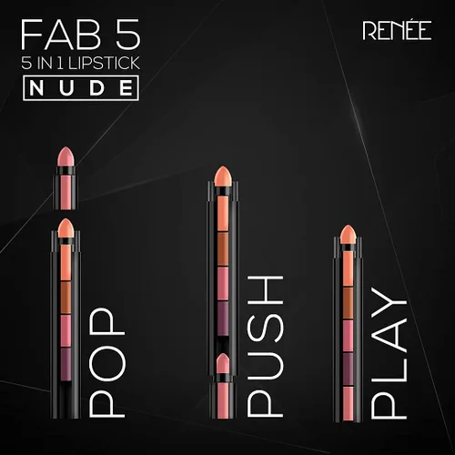 Vista 8 de RENEE Fab 5 Nude - Lápiz labial 5 en 1, 7.5 gm