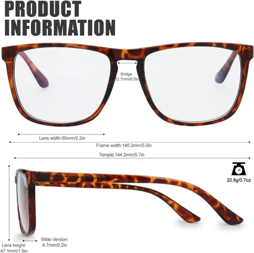 Vista 6 de The Fresh Gafas de bloqueo de luz azul, marco rectangular, anti rayos azules, gafas de juego de computadora para adolescentes, hombres y mujeres