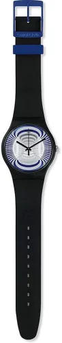 Vista 2 de Swatch Microsillon SUON124 Reloj de moda de cuarzo suizo de silicona negra para hombre, Negro -, Movimiento de cuarzo