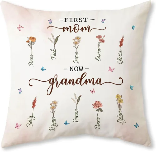 Vista 22 de Hyturtle Personalized Best Mom Pillow with Insert – Custom Gift for Mother from Daughter Son – Inspirational Cushion for Birthday, Christmas, Mom
